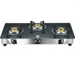 DP SUNFLOWER LPG STOVE 3 BURNER-Stainless steel LPG Stove Powder Coated Suporter Glass Manual Gas Stove  (3 Burners)