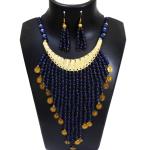 JAYA VISION ENTERPRISES Navy blue Color Wooden & Metal Beads Choker Necklace