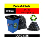 Xopy Garbage Bag Large Size 24 X 32 inch | Dustbin Bag | Trash Bag | Black Color 60 Bag Pack Of 4 Rolls