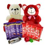Chocolates Gift for Wife/Girlfriend/She with Message Pills & Rose