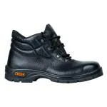 TIGER LEOPARD Size 11, High Ankle Safety Shoe, Black DD PU Sole Barton Grain Steel Toe Cap