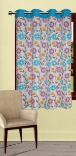 Lushomes Window Curtain, Cotton Printed Cotton Curtains for Living Room/Home with 8 Eyelets & Printed Tiebacks for Window (54x60 Inches),Pack of: 1