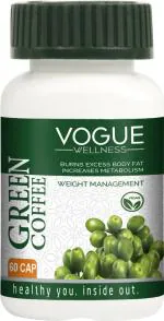 VOGUE Pharmaceuticals Pvt. Ltd. Vogue wellness Green Coffee Capsules Natural Antioxidant Fat Burner Weight Management Reduce belly Fat & Increase Metabolism 60 Pcs Each 60 Pcs