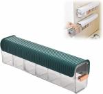 House of Quirk Wall Mount 6 Cell Drawer Storage Boxes Acrylic Organizers-Dark Green