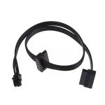 AdzMozi New, ATX Mini 4 Pin to 2 x Right Angle SATA 15 Pin SATA HDD SSD Hard Drive Power Supply Adapter Cable Motherboard 45cm