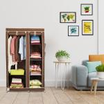 Fabura Double Door Collapsible Wardrobe With Hanging Compartment in Brown Color