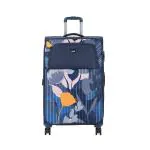 Genie Poppy Trolley Bag Large Size, 79 Cms Grey Printed Soft Luggage Travel Bag for Women, 8 Wheel Luggage Suitcase for Travelling, Check in Luggage with Trolley