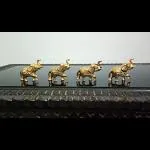 SV READERS Golden 4 Metal Elephant for Home Decor, Show Piece, Lucky Figure, catching Statue (Small)