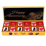 Expelite Marriage Anniversary Gift For Him - 12 Pc Happy Anniversary Chocolates Bars (350 g)