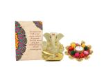 CraftVatika Multicolor Ceramic Diwali Gift Items Combo Set 5.99 x 3.99 cm (Pack of 3)