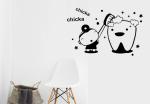 Lanstick Vinyl Multicolor Chika Chika Tooth Funny Image Self Adhesive Wall Sticker 24 inch