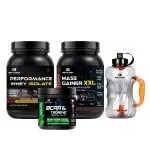 Beyond Fitness Mass Gainer + whey Isolate Protein + BCAA Isotonic energy drink 500gm+ 1.5ltr Gallon Shaker