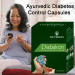 Nutriley Diabakon Diabetes Control Capsules , Ayurvedic Heart Care Supplement (60 Caps)