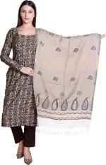 Oswal Women Beige Printed Viscose Shawl (Free Size)