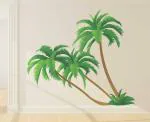 Lanstick Multicolor Group Of Coconut Tree Self Adhesive Wall Sticker - 32 inch