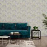 Asian Paints ezyCR8 Triangle Golden Non-Adhesive Wallpaper for Home & Office (53cm x 950cm)