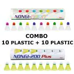 Nongi NEON Plus Combo Plastic Shuttle - Yellow (Medium, 77, Pack of 20)