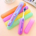 BUSA Plastic 4 Bathroom Tooth Brush Holder Tube Cap Cover Protect Case Box Toothbrush - Made in India (Cover - Multicolor)