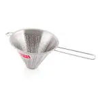 HAZEL Stainless Steel Rice Strainer | Colander Strainer Sieves With Handle Washing Rice, Fruits, Vegetables and Grains Washing Baskets Drainer, Diameter 14 cm