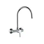 SPAZIO Flora Brass Heavy Single Lever Sink Mixer Kitchen Tap for Hot & Cold Water with 360 Degree Revolving Hi-Neck Spout, Connecting Legs and Flanges