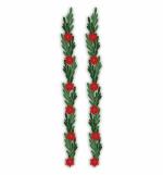 CVANU Green Blossomy Leaves with Cute Red Flowers Wall Sticker for wall Decor