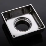VIDA BATH & KITCHEN Square Lock Stainless Steel SS 304 Plain with Hole Grating Cut Jali/Hole Jali/Drain Cover/Jali for Bathroom and Kitchen Floor Water Drain Grating