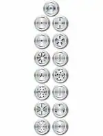 JMC Stainless Steel Kitchen Press with 15 Different Types of Jalies, Murukku Maker/Bhujiya Maker/Noodles/Cookies/Namkeen/Chakali Maker/Sev Maker/Farsan Maker/Gathiya Maker