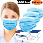 Fabaura 100% Certified Surgical masks, Blue 3 ply mask Pack Of 200 Pcs, pollution mask, face mask 03 Surgical Mask 03 Washable, Reusable, Water Resistant Surgical Mask With Melt Blown Fabric Layer
