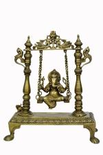 Kalarambh Ram Table/Stand Home Office Temple Mandir Pooja Puja Room Handicraft Table Art Showpiece Brings Prosperity Yellow 8 x 8 x 14 Inch