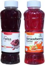 NATRAJ The Right Choice Falsa and Strawberry Sharbat 750 ml Each (pack of 2)
