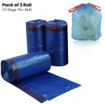 ZURU BUNCH 3 Roll Garbage Bag, Compostable/Biodegradable /Eco-Friendly Garbage Bag, Premium Oxo - Biodegradable Garbage Bags 45x50 Cm 15 Bags per Roll, Leak Proof & Odour Free|Easy Disposal