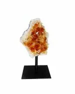 Shubhanjali store Citrine Geode Specimen Sculpture with Stand Quartz Crystal Cluster (13 X 11cm)
