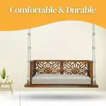 Jairi Traders Wooden Double Seater Swing/Swing for Indoor, Outdoor, Home, Balcony/Wooden Swing for Adults/Swing for Adults for Balcony/House Swings for Adults