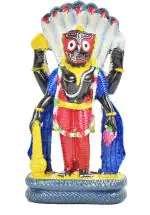 Real Craft Multicolor Ceramic Lord Of Idol Krishna And Jagannath Avatar Marble Idol
