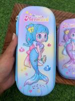Radhya Accessories Children’s Cute Cartoon Embossed 3D EVA Mermaid Hard Case Zipper Mermaid Pencil Case for Girls with Compartments Fancy Mermaid theme Hardtop stationery holder box pattern organizer Pouch for Kid, Girls Birthday Gift (Pack of 1)