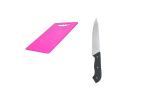 ShopiMoz Plastic Chopping Cutting Board with Handle (Pink), With Knife