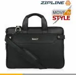Zipline Slim Expandable 15.6 inch Laptop Compatible Messenger Bag (Black)
