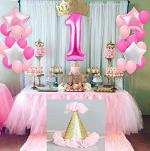 Festiko 1st Birthday Decoration For Baby Girl, 1st Birthday Decoration Combo, First Birthday Decorations Items For Girls, First Birthday Decorations Girl (Set Of 26)