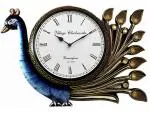 RoyalsCart Peacock Wooden Antique Analog Wall Clock for Home, Office, School, Gym, Shop and Gifting || Clock Size - 30 cm x 45 cm [12 x 18 inches] [KTWC156]