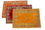 Reliable Multicolour Chowki Assan Fancy Velvet Puja Altar Cloth For Pooja Home Mandir, Temple 10 x 13 inch Pack of 3