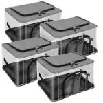 Storite Transparent Nylon Moisture Proof Under Bed Storage Bag For Clothes With Carry Handle, 33 Ltr (Pack Of 4)