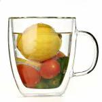 P-Plus International Coffee Mug - 500 ml Double Wall Clear Glass with Thick Handle - Great for Latte Cappuccino and Juice (Pack of 1)