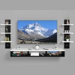 HOME WOOD Engineered Wood Wall Mount TV Unit TV Stand Wall Set Top Box Stand TV Cabinet TV Entertainment Foldable with TV Stand Unit Wall Shelf for Living Room |Black-White