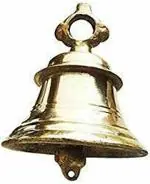 Zyana Holystore Mandir Ghanta for Pooja Pure Brass Yellow Temple Bell 5 kg (25.4x25.4x 25.4 cm)