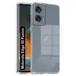 Fashionury Shockproof Crystar Clear Back Cover Case Cover for Motorola Edge 50 Fusion | Transparent Back Cover | Raised Bumps for Camera & Screen Protection for Moto Edge 50 Fusion