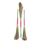 RBH Broom Random Colour Grass, Plastic, Nylon Rode Handle Medium Floor Broom With No Dust Long Stick Jhadu For Home (Pack Of 3)