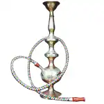 AL KARAMA HOOKAH TOBACCO Hand Crafted Brass Hookah Mughal Design with Pipe for Home,Restaurant, Decoration and Gifting (Yellow)