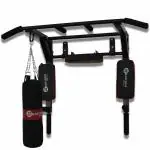 Hashtag fitness Pull Up Bar, Wall Mount Dip Station, included hanging chain with boxing exercise kit
