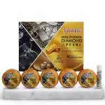 NutriGlow Sustainable 6-Pieces of Platinum Diamond Gold and Pearl Facial kit for Glowing and Brightening Skin 250g+10ml
