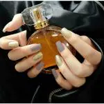 Secret Lives Acrylic Press on Nails Designer Artificial Nail Extension Grey Greenish Golden Glitter 24 pcs Set with Kit